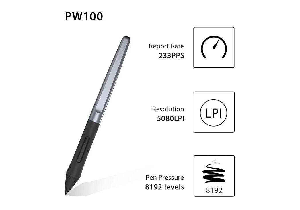 HUION pen tablet H640P, 6.3 x 3.9", batteryfree pen, 6 πλήκτρα, μαύρο